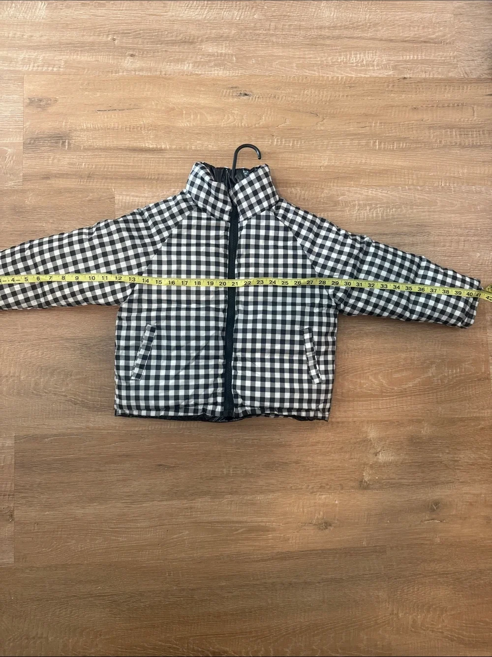 Black & White Gingham Puffer Jacket for Kids NWOT